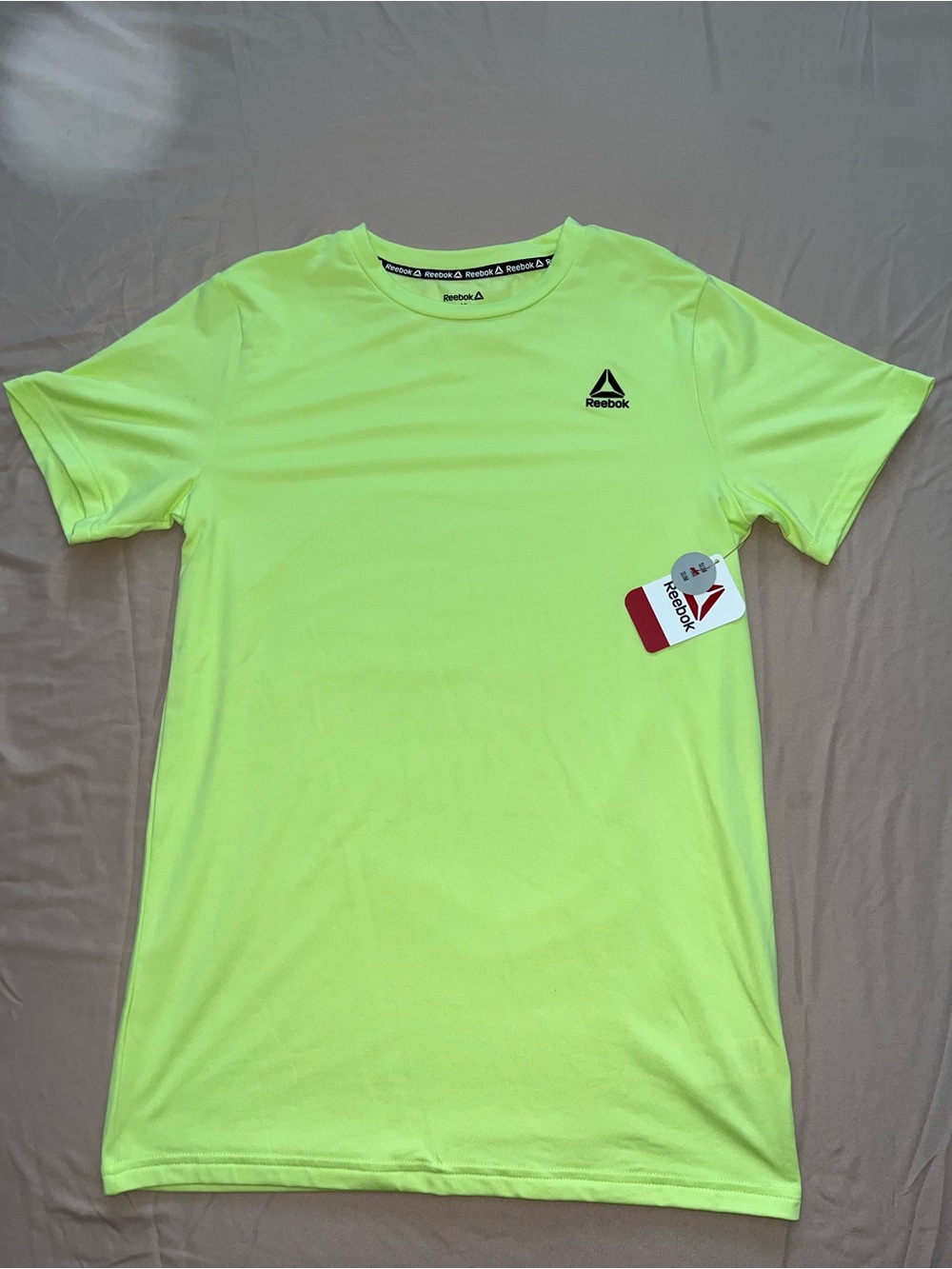 Reebok Boys Neon Lime Short Sleeve Performance Tee - Size 18